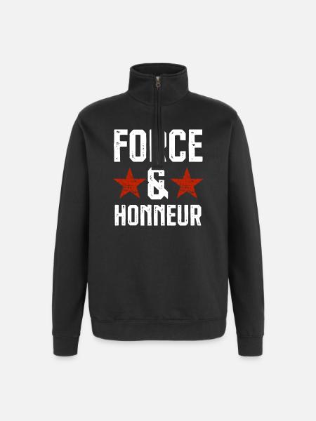 Force et honneur 1 - Sweat à zip 1/4 - noir