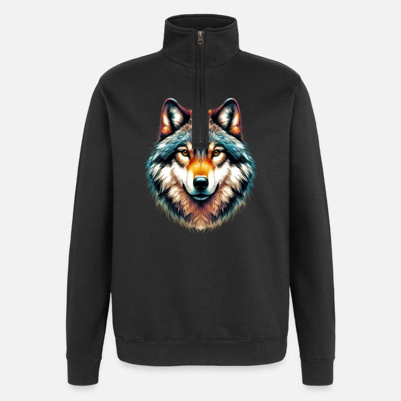 Loup - Sweat à zip 1/4 - noir