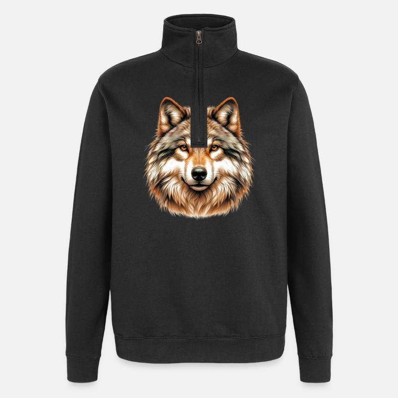 Loup - Sweat à zip 1/4 - noir