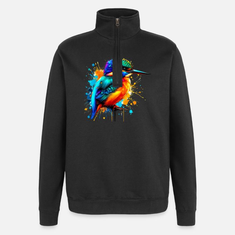 Eisvogel - Quarter-Zip-Sweatshirt - Schwarz