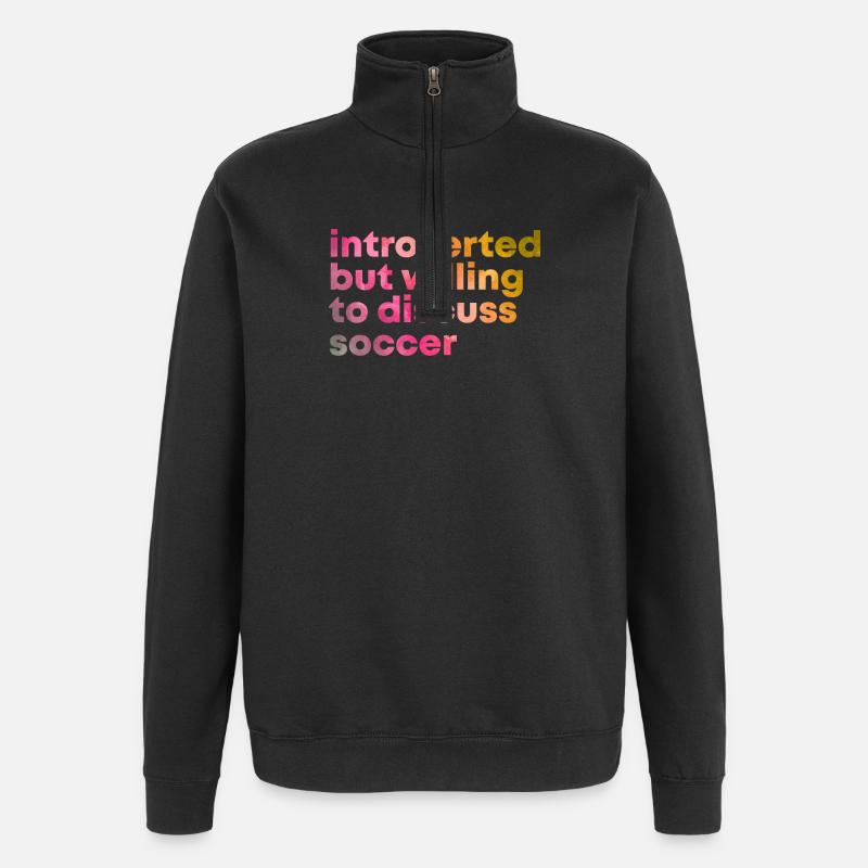 Fußball - Quarter-Zip-Sweatshirt - Schwarz