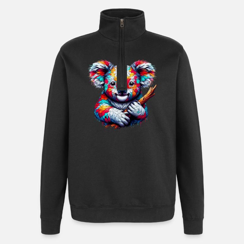 Koala - Quarter-Zip-Sweatshirt - Schwarz