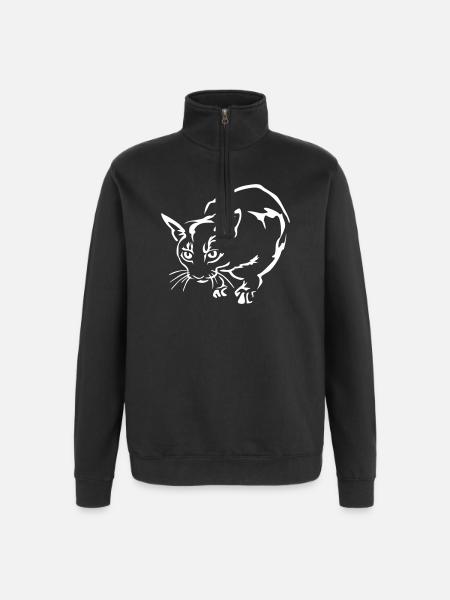 Abyssiner Cat "Black Edition" - Quarter-Zip Sweatshirt - black