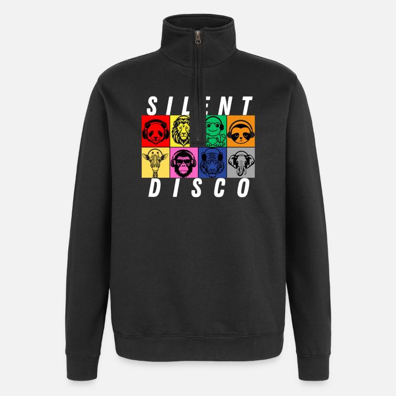 Discothèque silencieuse - Sweat à zip 1/4 - noir