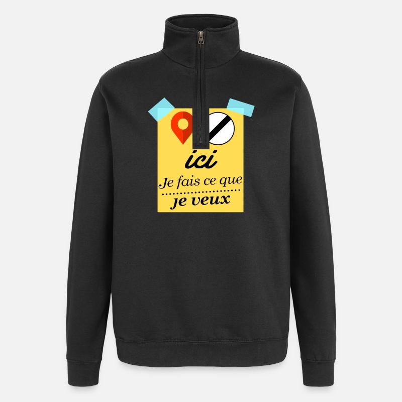 Hier mache ich, was ich will - Quarter-Zip-Sweatshirt - Schwarz