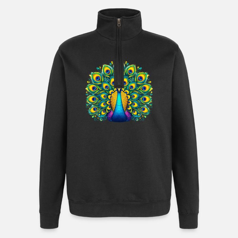 Peacock - Quarter-Zip Sweatshirt - black