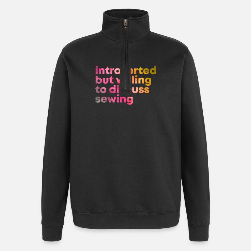 Näharbeit - Quarter-Zip-Sweatshirt - Schwarz