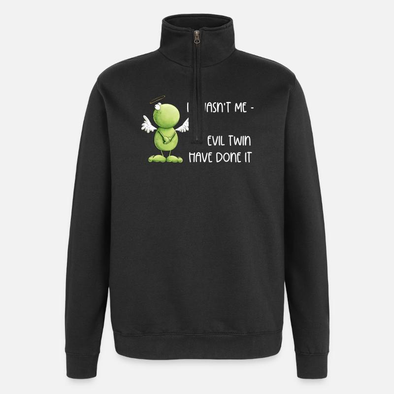 Frosch Engel Unschuld - Quarter-Zip-Sweatshirt - Schwarz