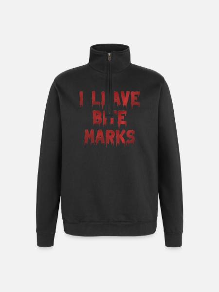 Bite Mark's Blood Traces - Quarter-Zip Sweatshirt - black