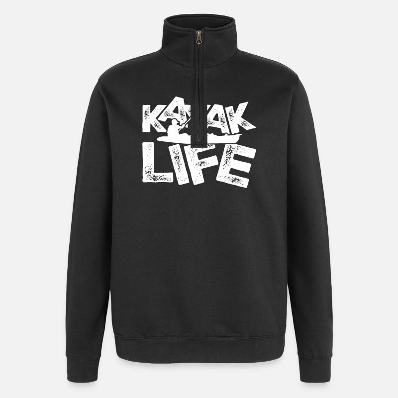 Duo de vie en kayak - Sweat à zip 1/4 - noir