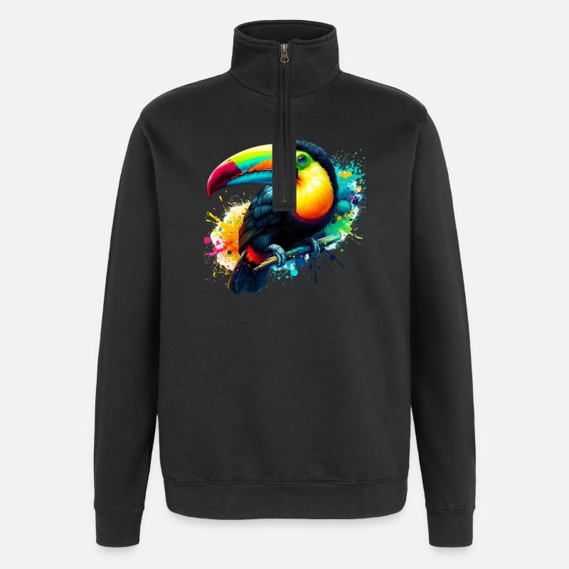 Tukan - Quarter-Zip-Sweatshirt - Schwarz