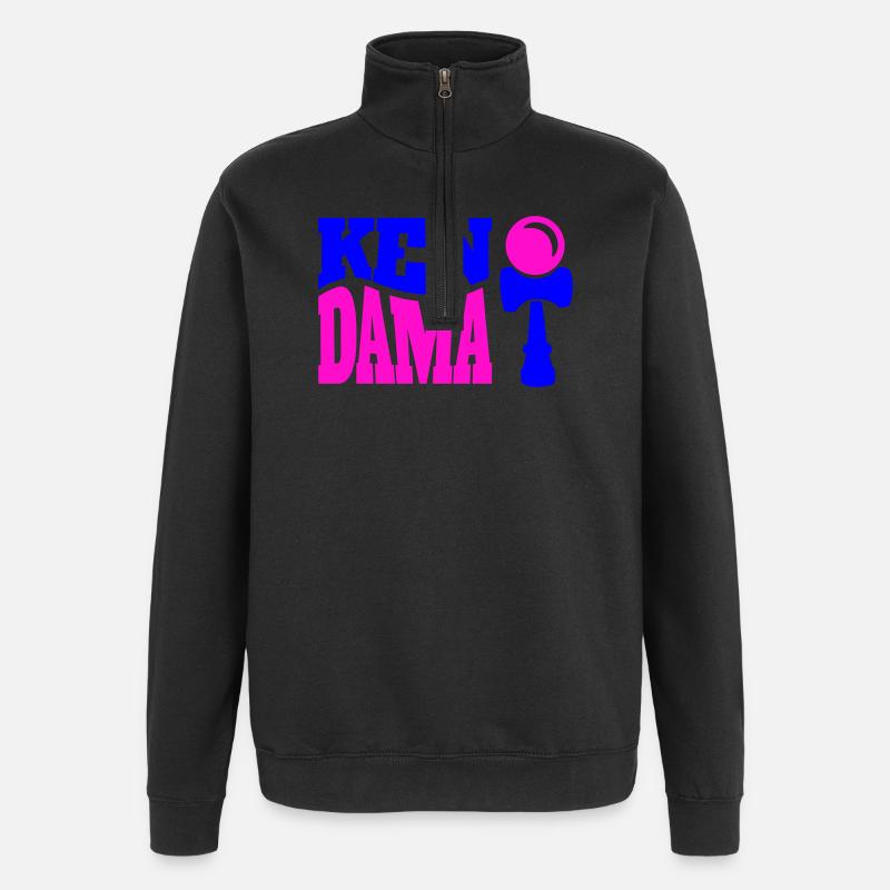Kendama (2 couleurs) v2 - Sweat à zip 1/4 - noir