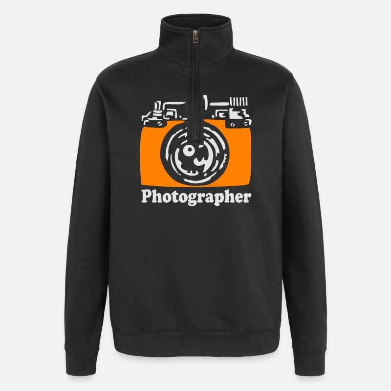Kamera - Quarter-Zip-Sweatshirt - Schwarz