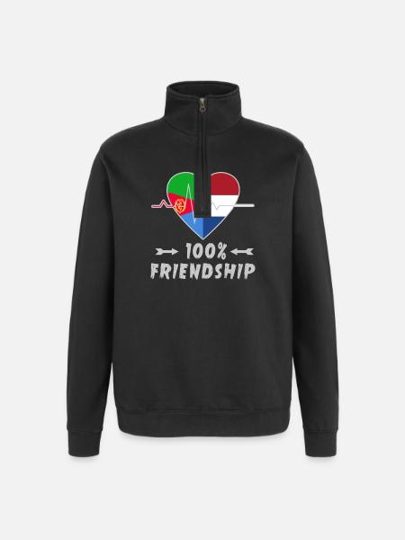 Eritrea and Netherlands 100% friendship - Quarter-Zip Sweatshirt - black