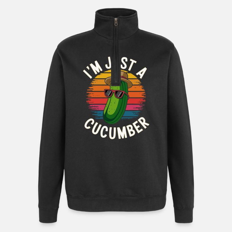 Ambiance fraîche de concombre - Sweat à zip 1/4 - noir