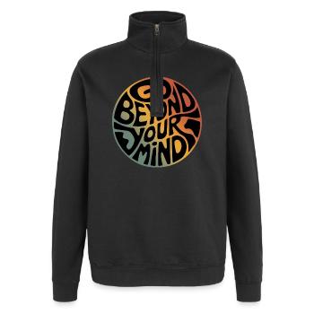Gehen Sie über Ihren Verstand hinaus - Quarter-Zip-Sweatshirt - Schwarz - Vorne - AI Model Female 172 light (172cm) & AI Model Male 178 dark (178cm)