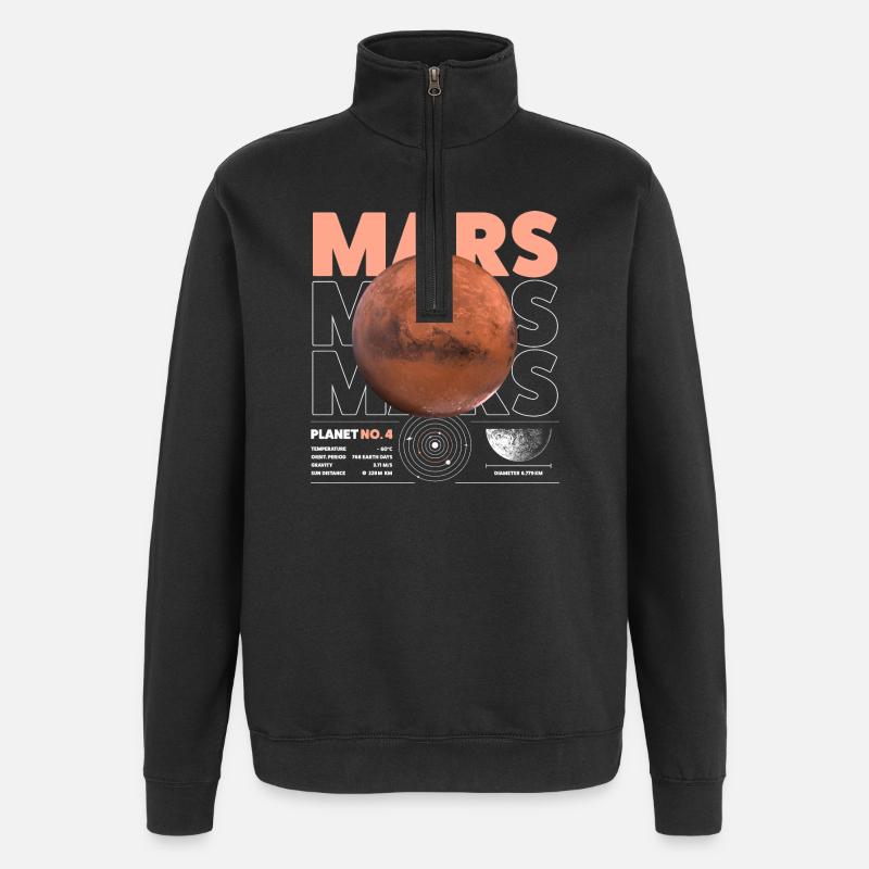 Détails de Mars - Sweat à zip 1/4 - noir