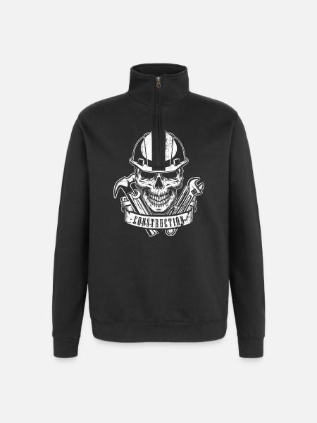 Skull Construction Gear - Quarter-Zip Sweatshirt - black