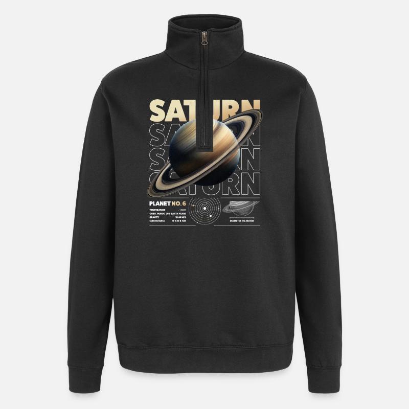 Saturn details - Quarter-Zip Sweatshirt - black