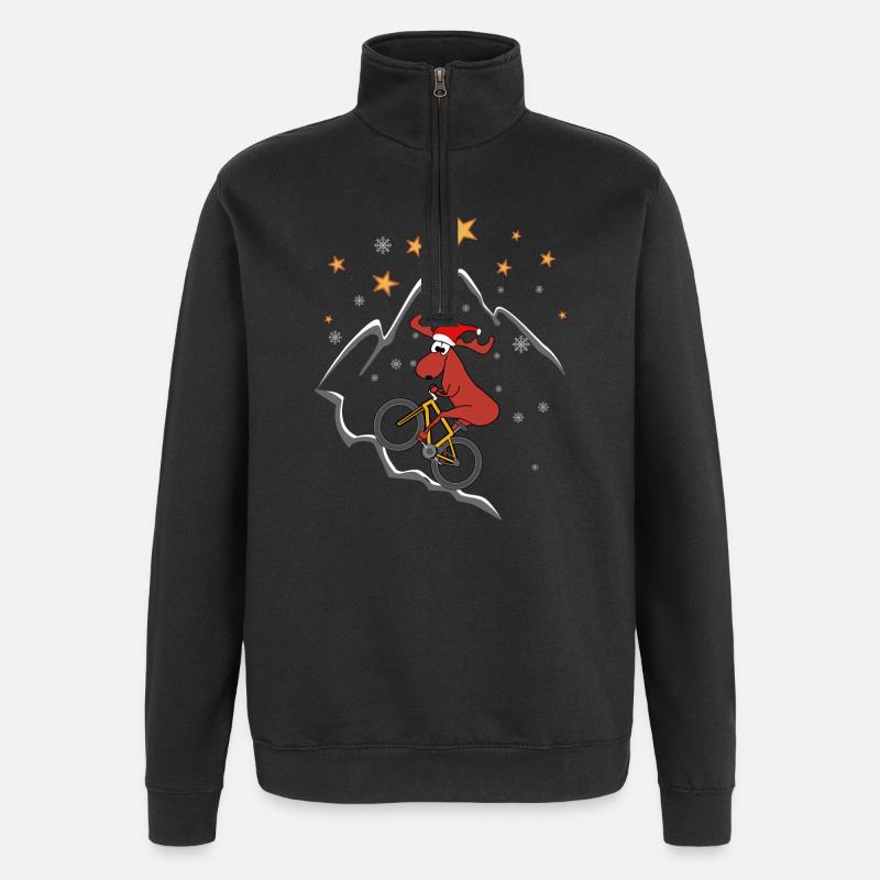 Moose MTB Noël - Sweat à zip 1/4 - noir