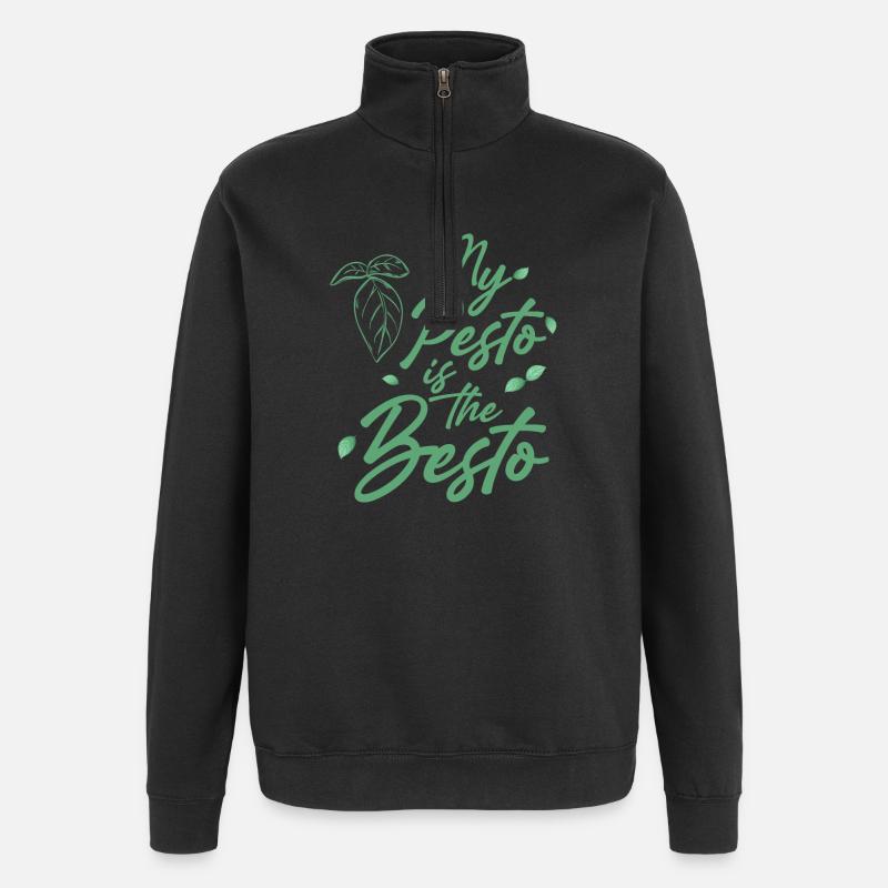 Pesto ist das Beste - Quarter-Zip-Sweatshirt - Schwarz