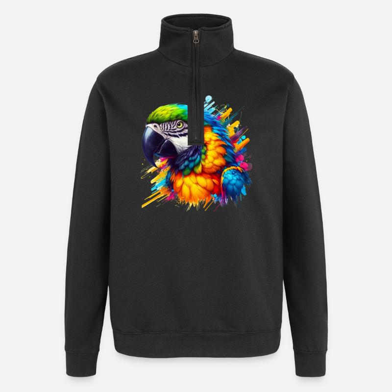 Parrot - Quarter-Zip Sweatshirt - black