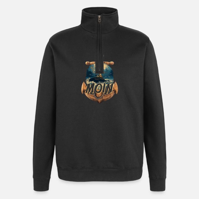 Moin - Quarter-Zip-Sweatshirt - Schwarz
