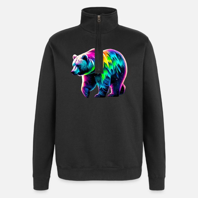 Bear - Quarter-Zip Sweatshirt - black