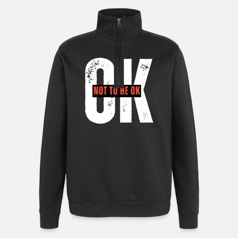 Assertive Protest Graphic T-Shirt - Quarter-Zip Sweatshirt - black