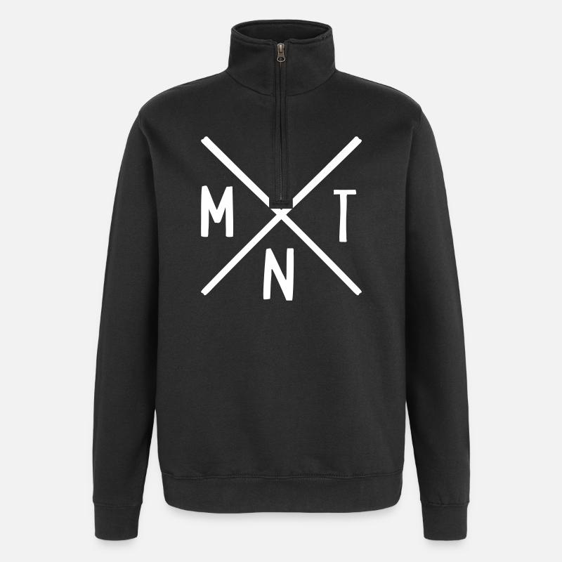 MENTHE - Sweat à zip 1/4 - noir