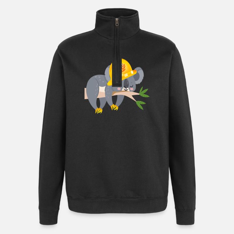 ARTISAN KOALA BEAR - Quarter-Zip Sweatshirt - black