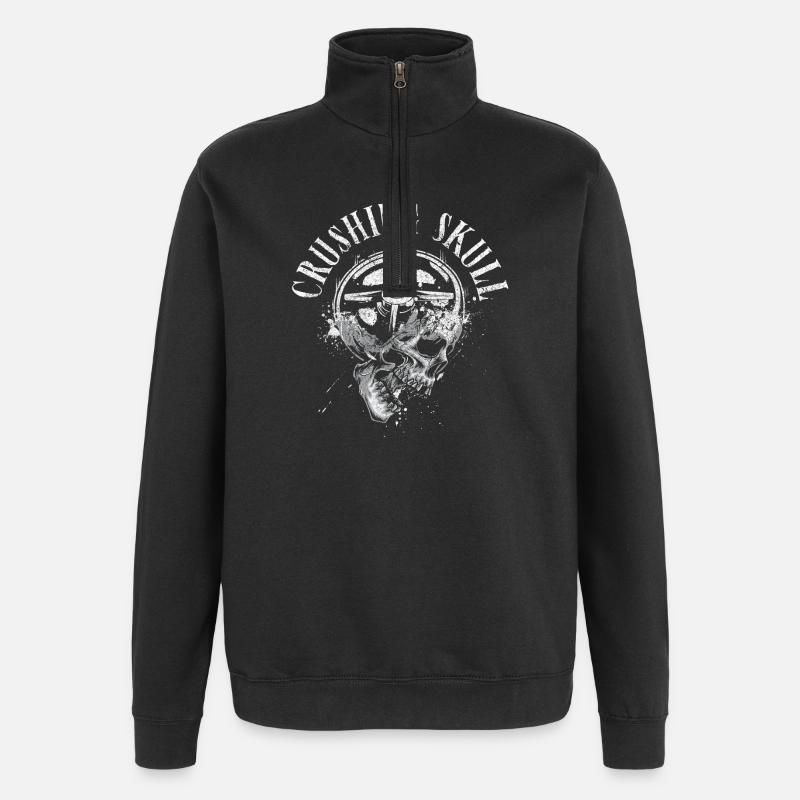 Écrasement du crâne Powerlifting - Sweat à zip 1/4 - noir