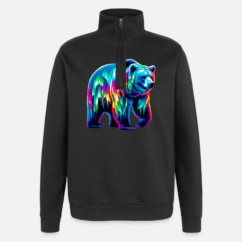 Bär - Quarter-Zip-Sweatshirt - Schwarz