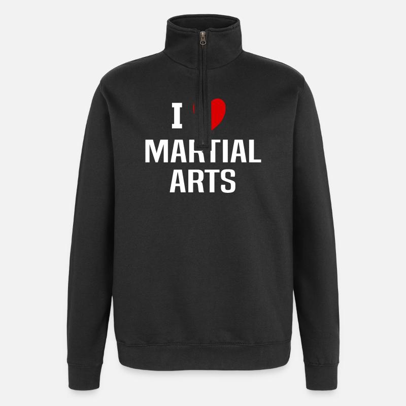 Ich liebe Kampfsport - Quarter-Zip-Sweatshirt - Schwarz
