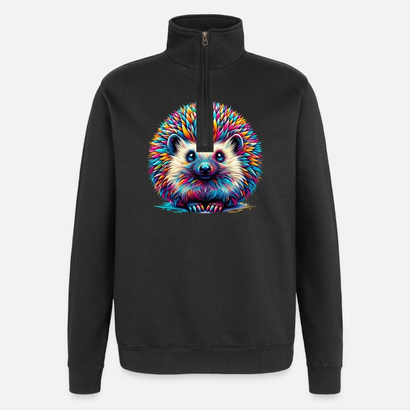 Hedgehog - Quarter-Zip Sweatshirt - black