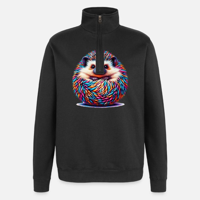 Hedgehog - Quarter-Zip Sweatshirt - black