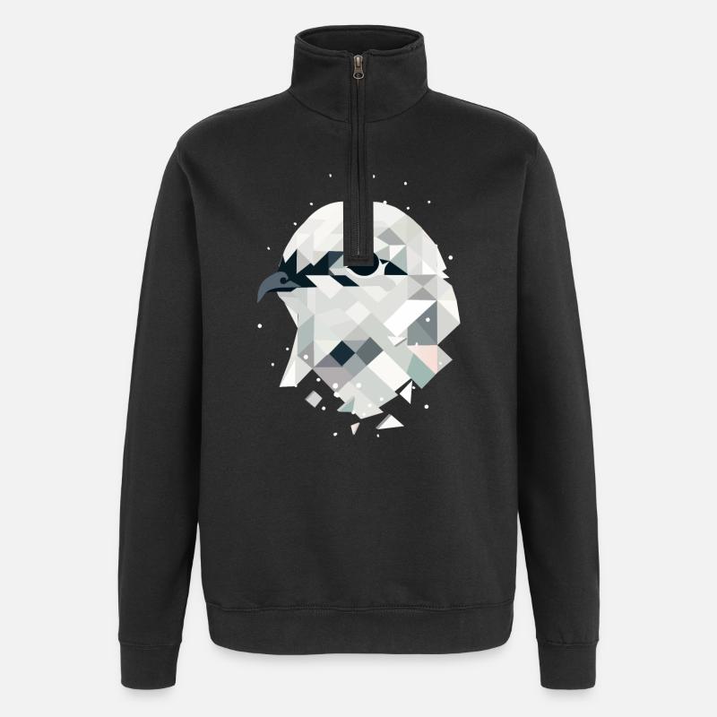 Lagopède élégant dans l’art géométrique - Sweat à zip 1/4 - noir