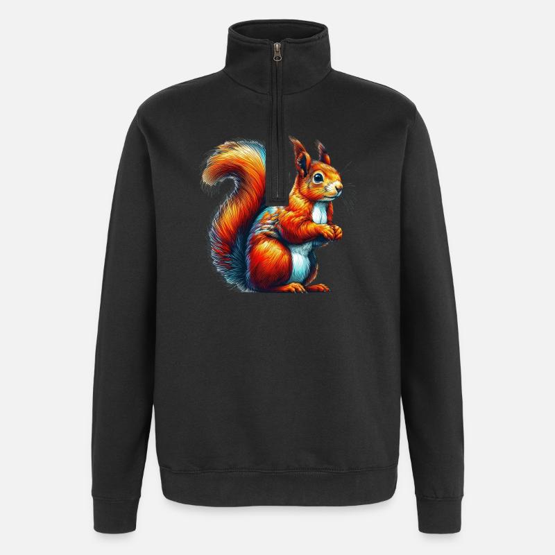 Eichhörnchen - Quarter-Zip-Sweatshirt - Schwarz