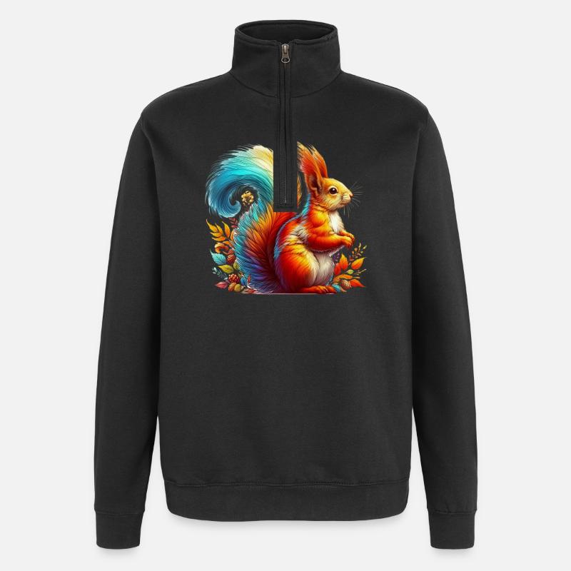 Eichhörnchen - Quarter-Zip-Sweatshirt - Schwarz