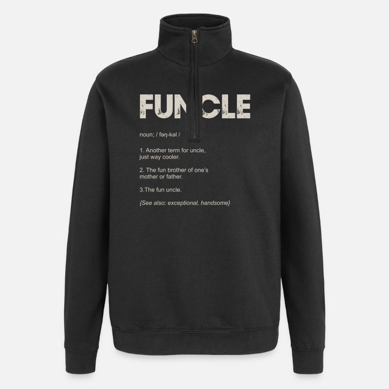 Funcle Typography Tee Design - Quarter-Zip Sweatshirt - black