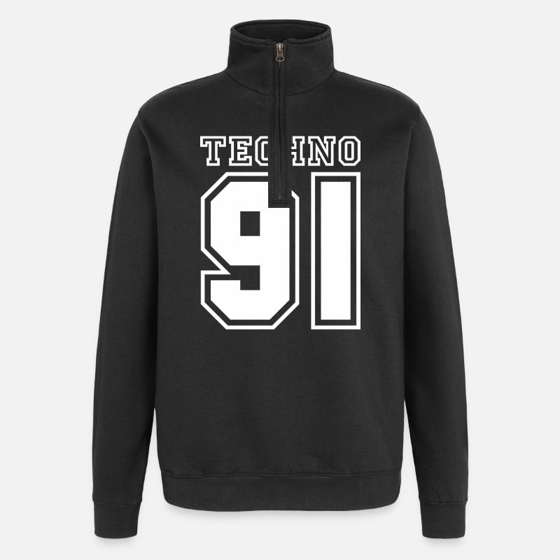 TECHNO 91 - Sweat à zip 1/4 - noir