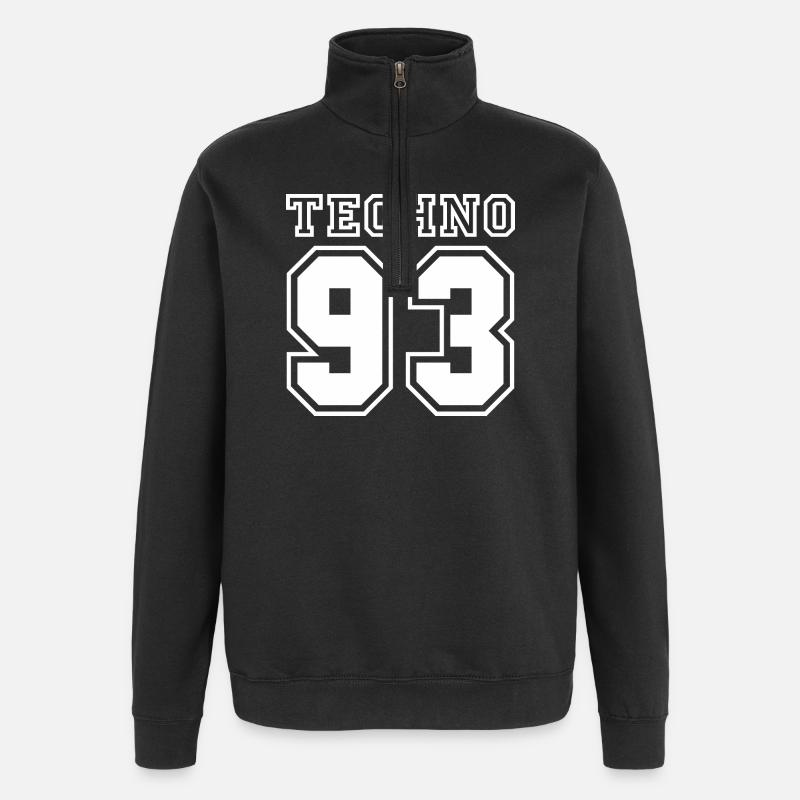 TECHNO 93 - Sweat à zip 1/4 - noir