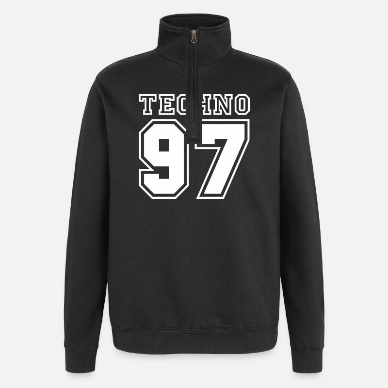 TECHNO 97 - Sweat à zip 1/4 - noir