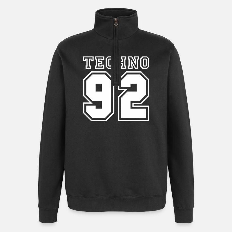 TECHNO 92 - Quarter-Zip Sweatshirt - black