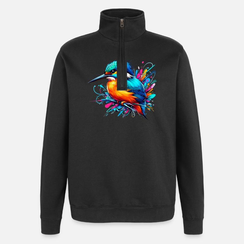 Martin-pêcheur - Sweat à zip 1/4 - noir