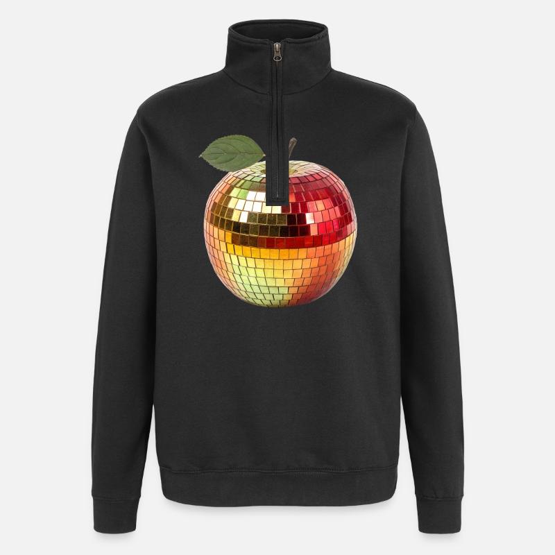 Disco Party Früchte, Apfel - Quarter-Zip-Sweatshirt - Schwarz