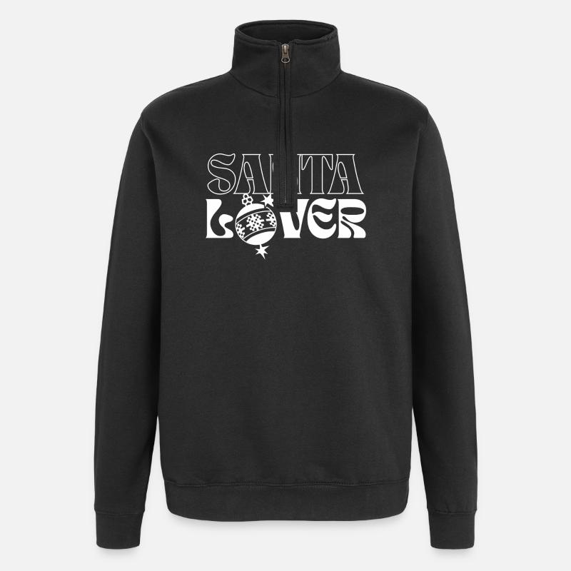 Conception d’amour de Noël festif - Sweat à zip 1/4 - noir