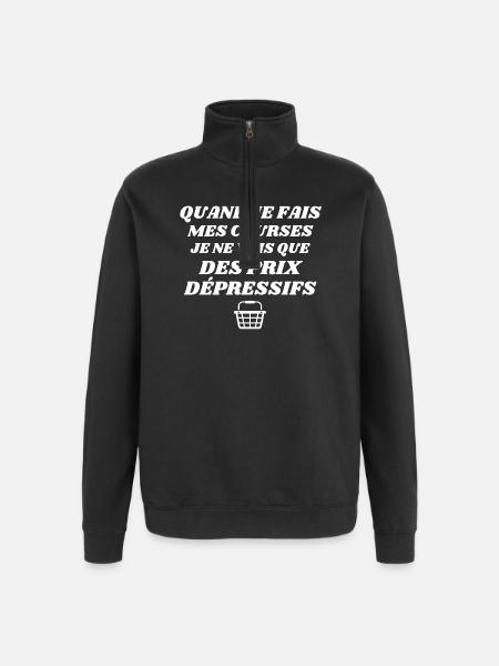 poverty, purchasing power, inflation, VAT - Quarter-Zip Sweatshirt - black