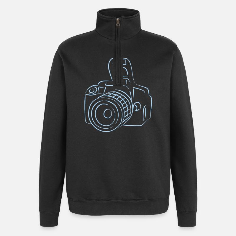 Kamera - Quarter-Zip-Sweatshirt - Schwarz