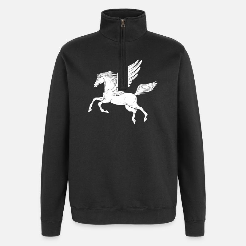 Pégase - Sweat à zip 1/4 - noir